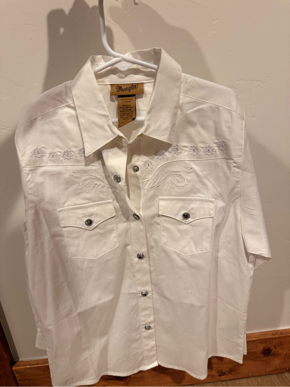 Wrangler Girls (L) White Lace Embroidered Western Shirt